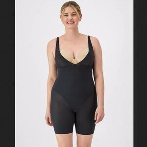 NWT Maidenform Open-Bust Body Shaper, Anti-Static Fabric in Black, XL